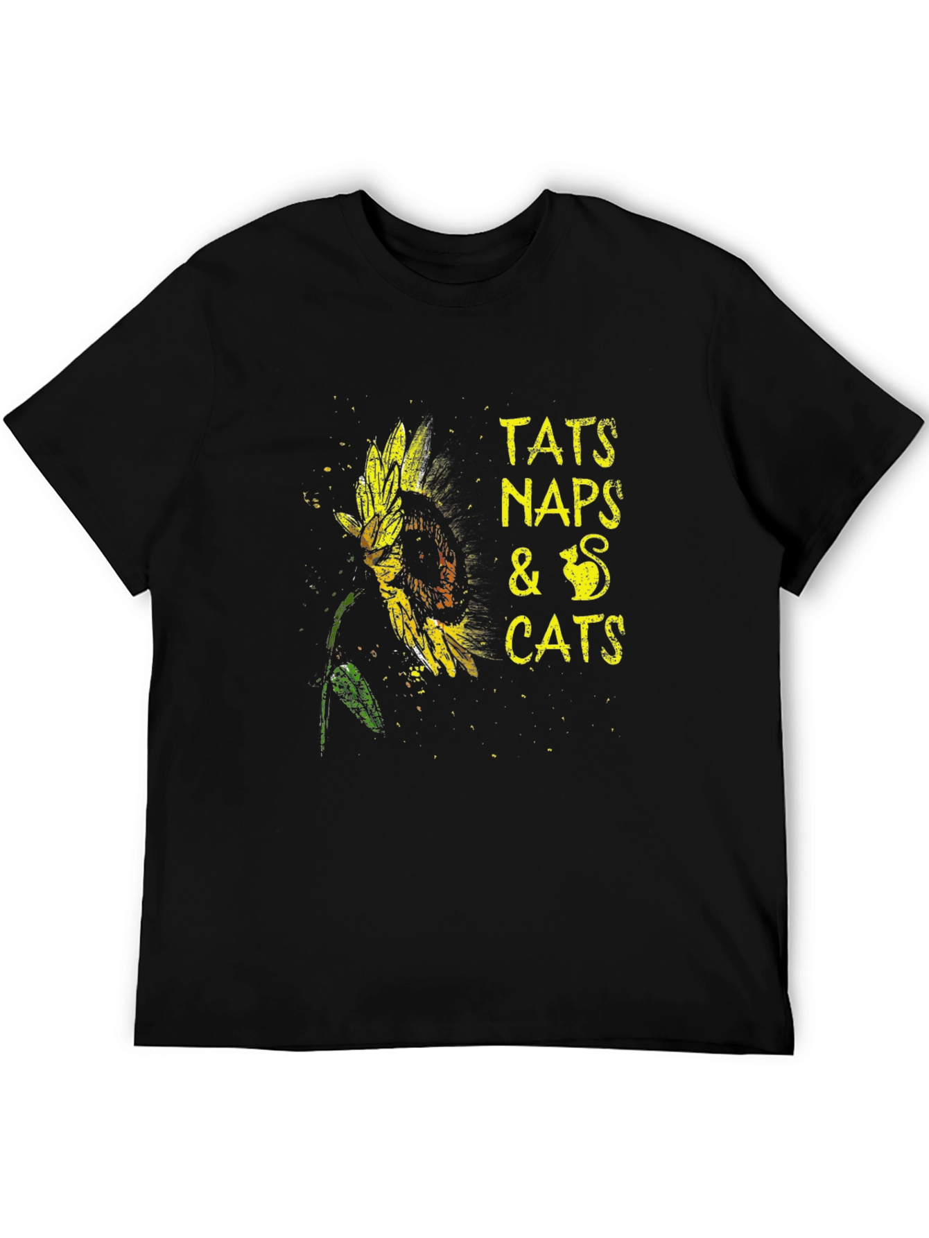 Tats Naps & Cats Sunflower Graphic T-Shirt