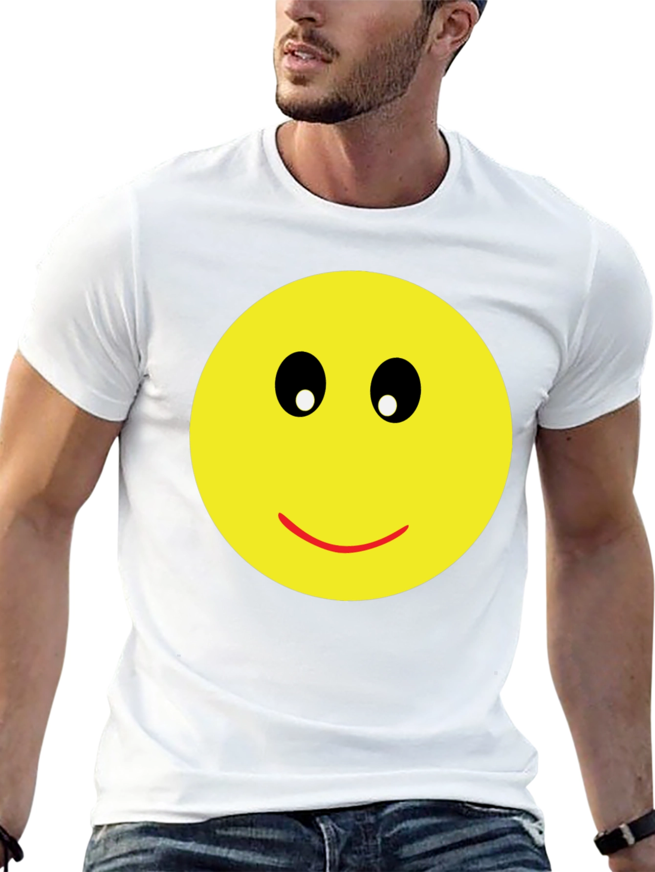 Smiley Face Graphic Black T-Shirt