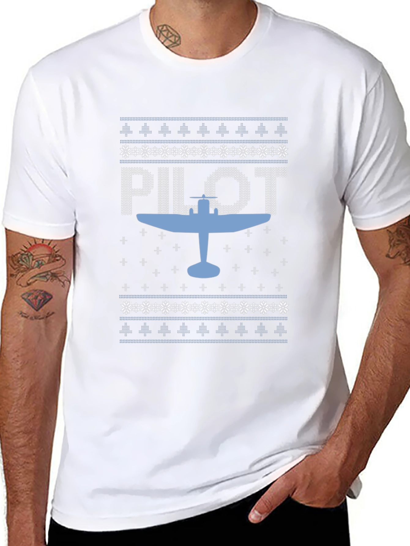 Pilot Plane Ugly Christmas Sweater T-shirt