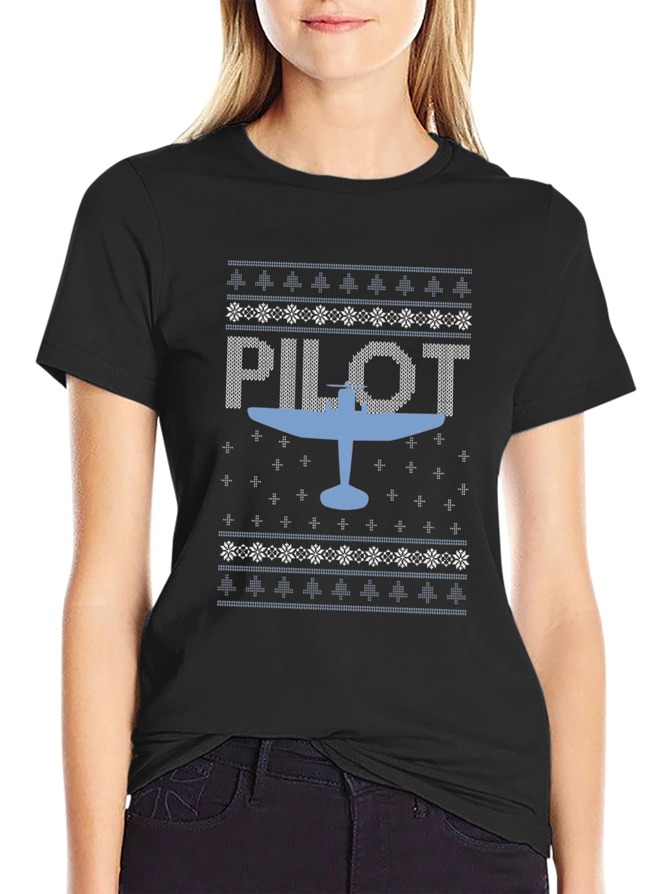 Pilot Plane Ugly Christmas Sweater T-shirt