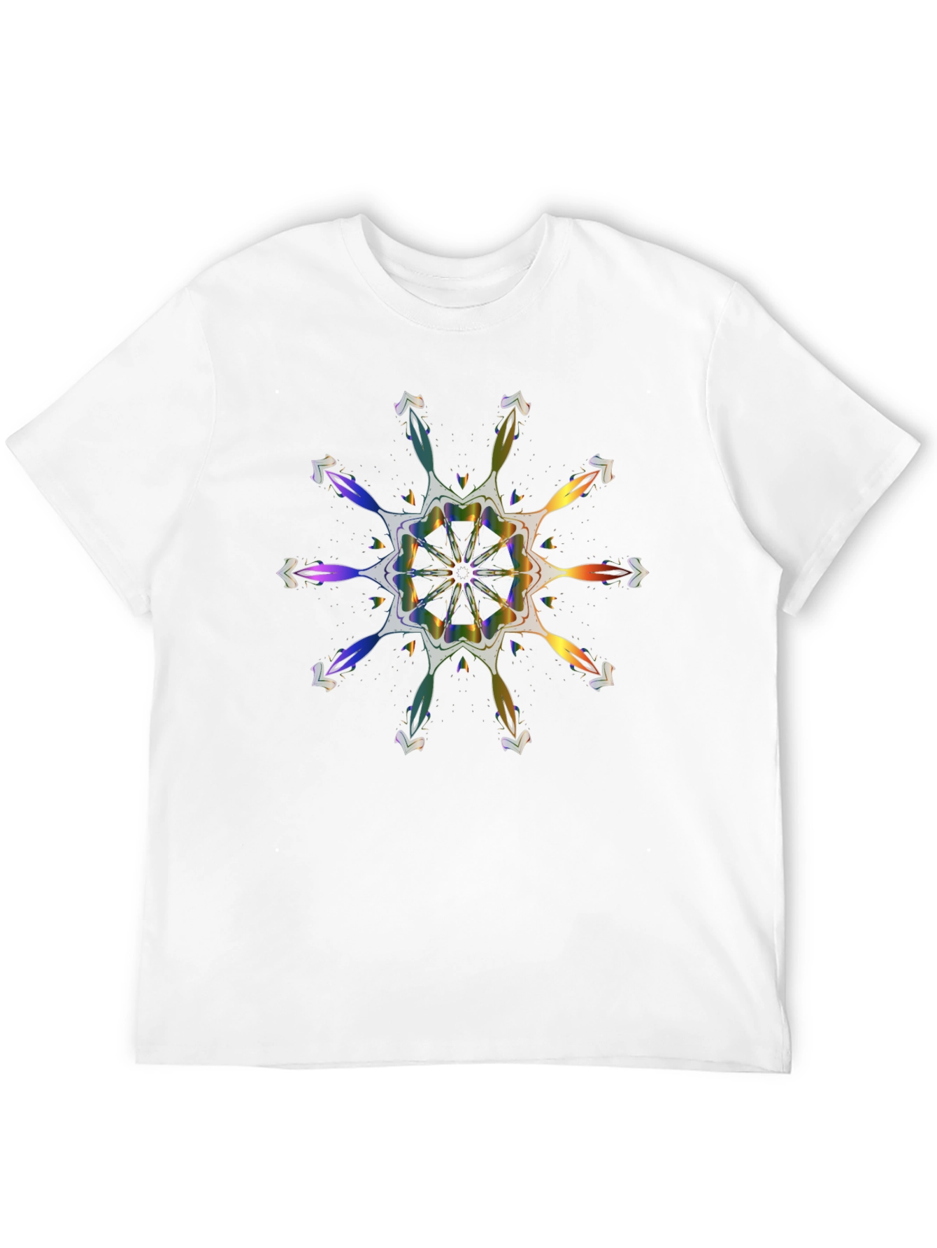Rainbow Mandala Graphic Black T-Shirt