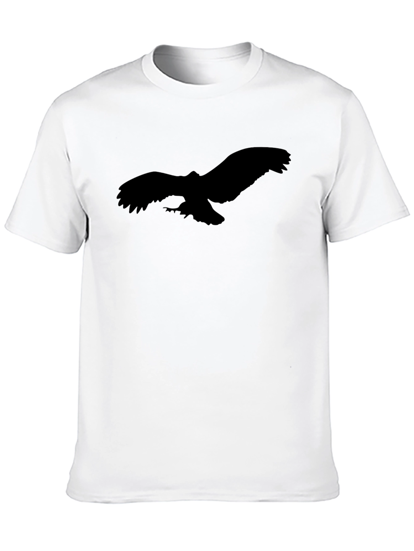 Black T-Shirt with Eagle Silhouette Graphic Tee