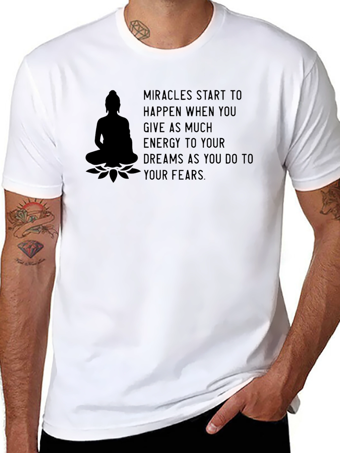 Motivational Buddha Graphic T-Shirt