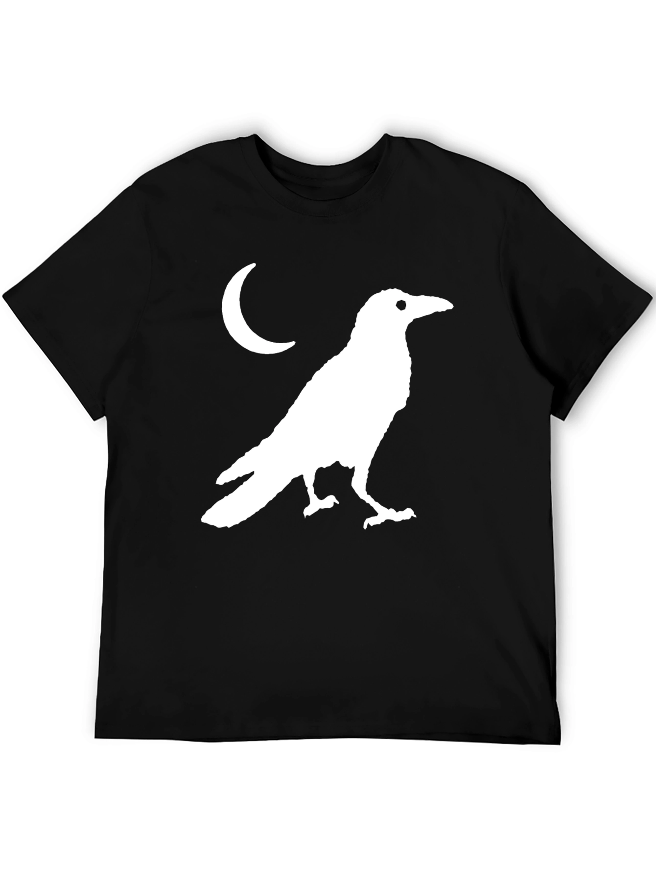 Raven Moon Graphic T-Shirt - Black Cotton Tee
