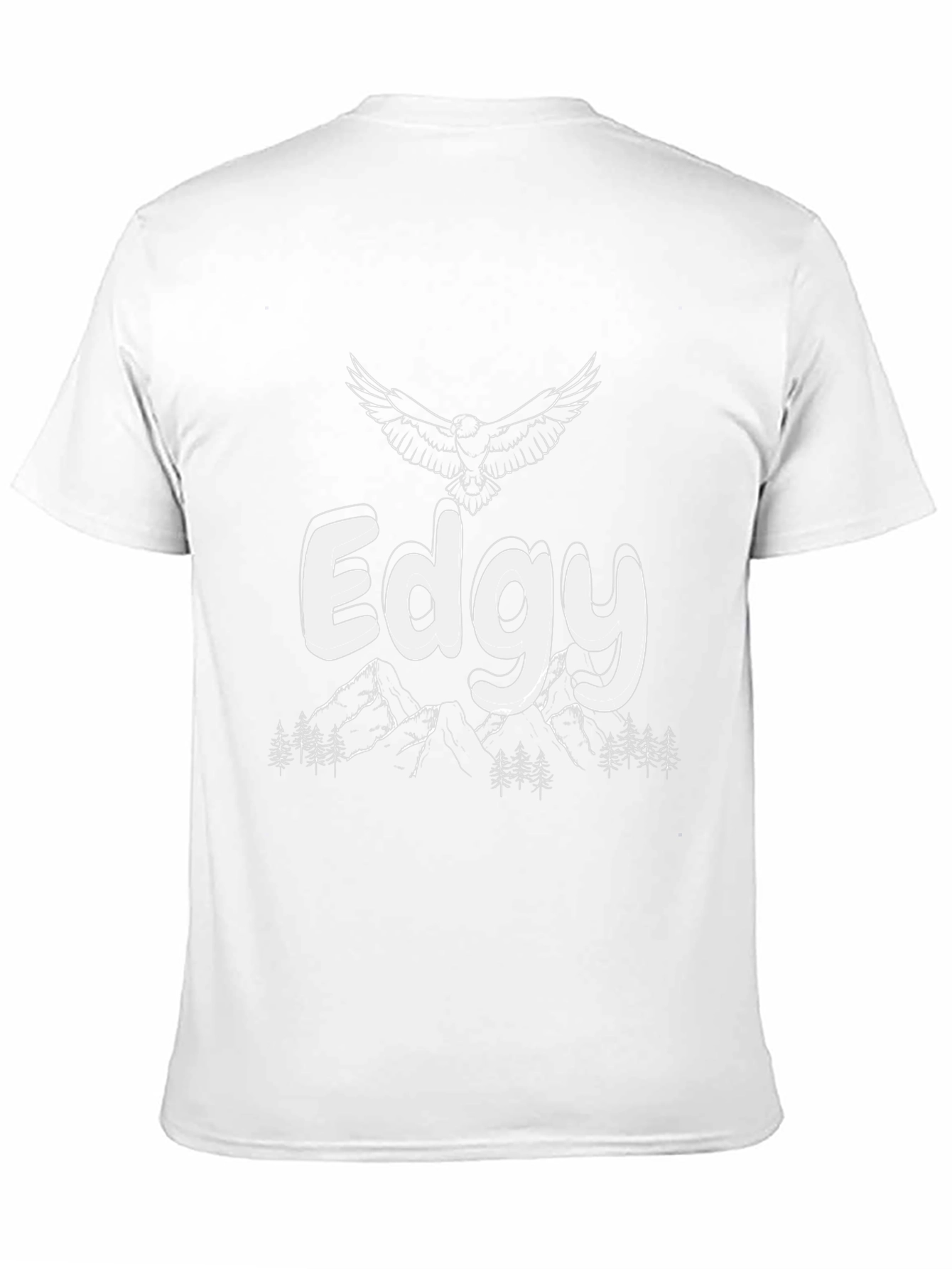Edgy Graphic Tee - Mountain & Eagle Design