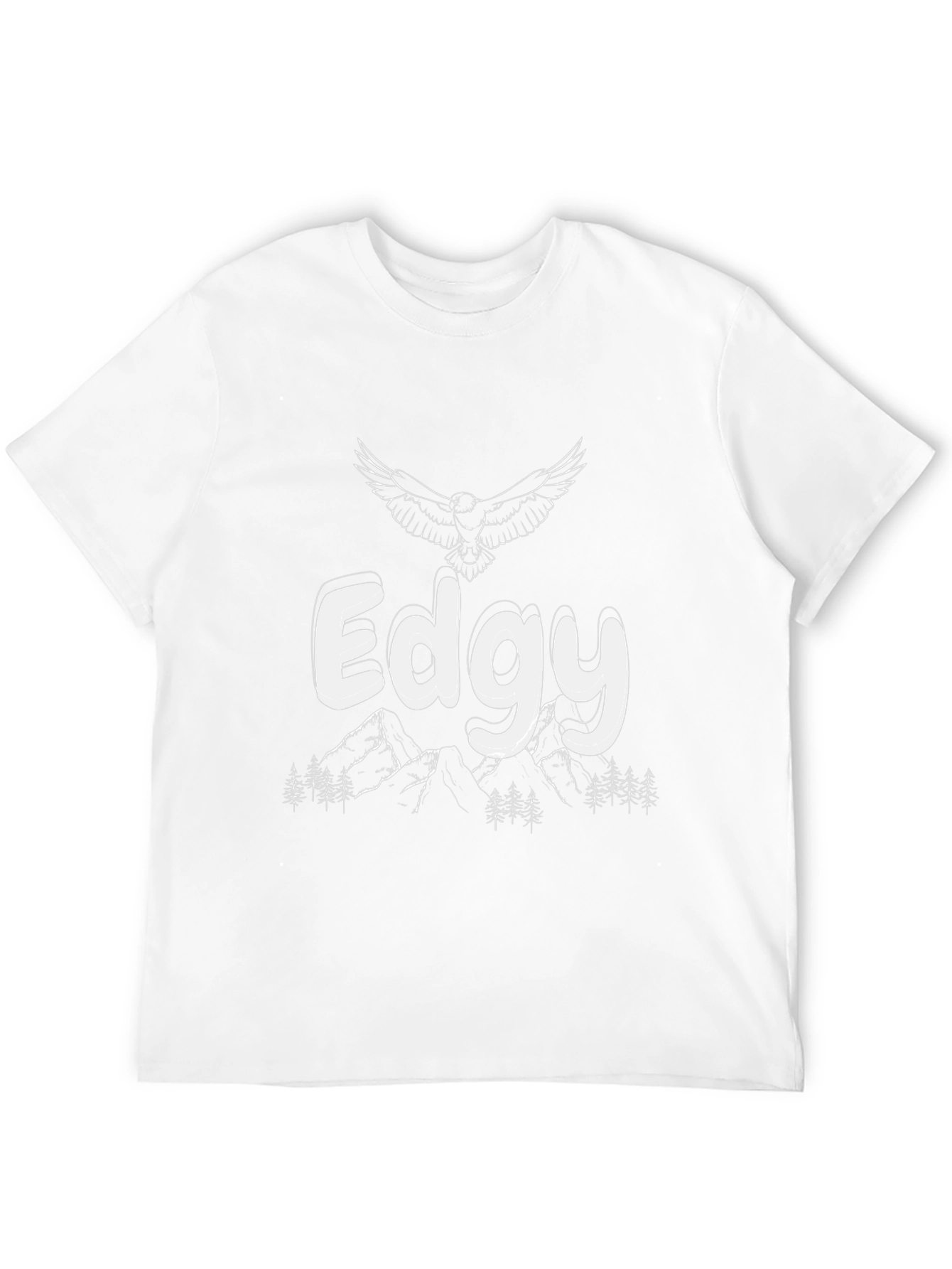 Edgy Graphic Tee - Mountain & Eagle Design