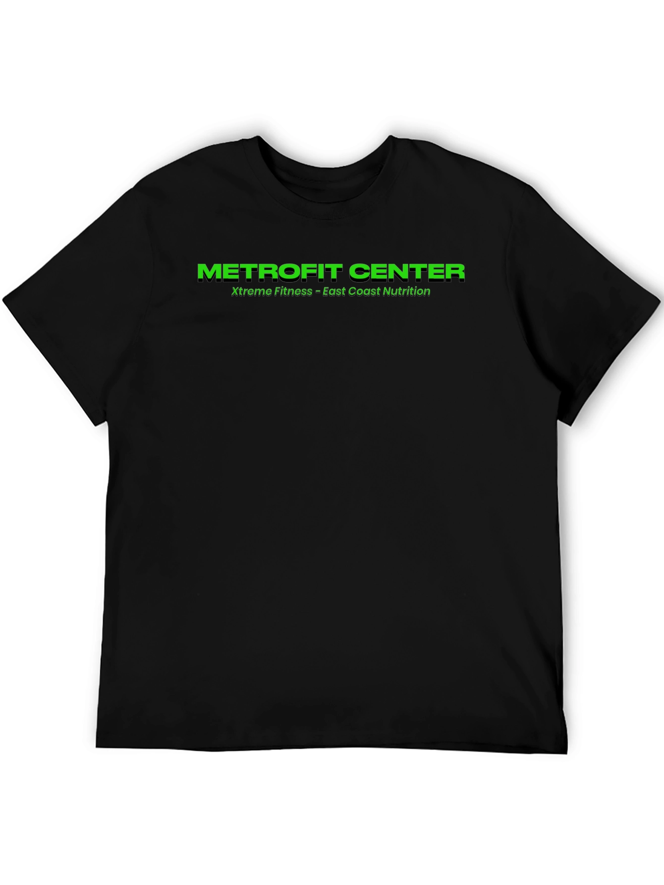 METROFIT CENTER Mens Black Fitness T-Shirt