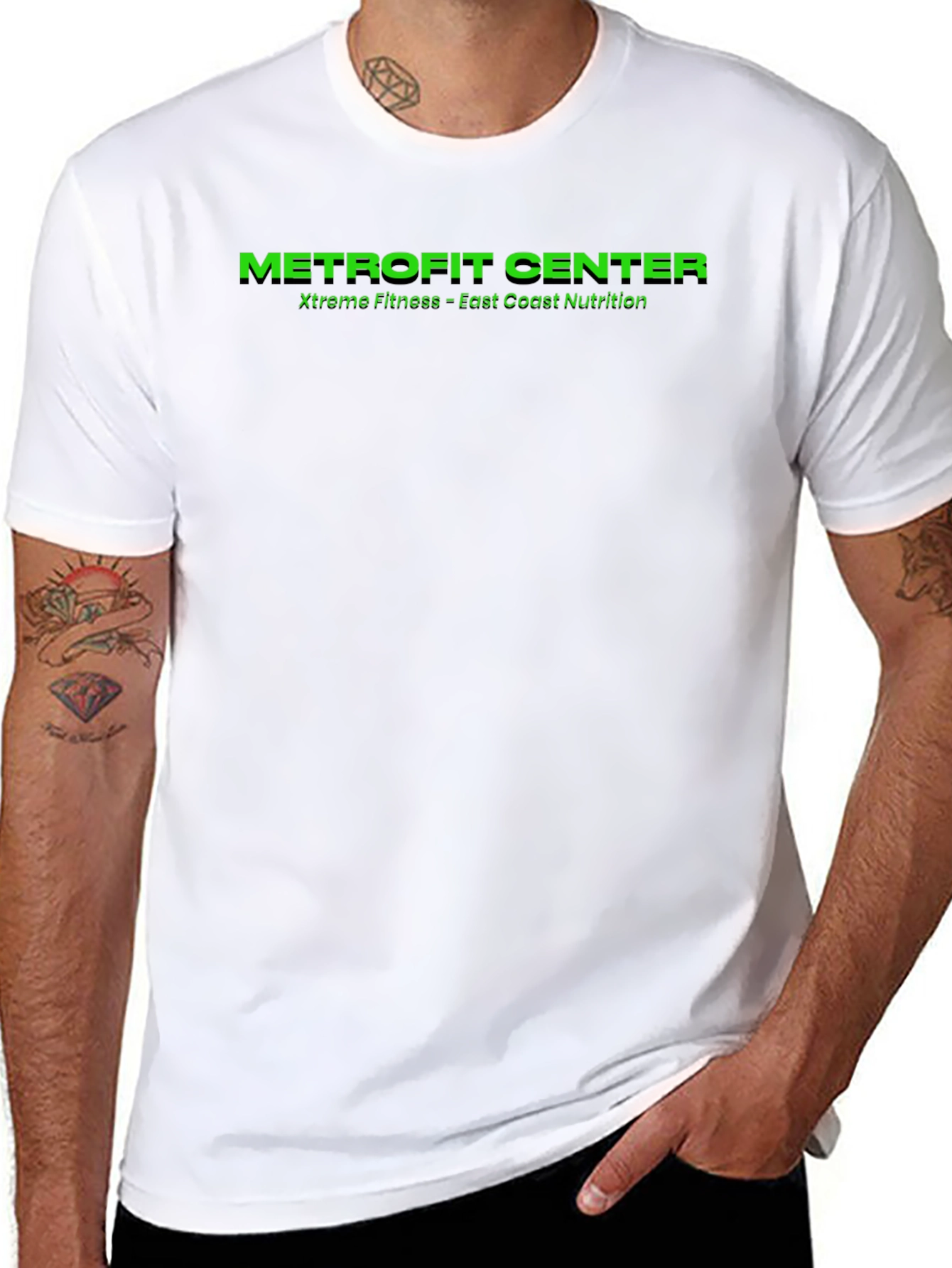 METROFIT CENTER Mens Black Fitness T-Shirt