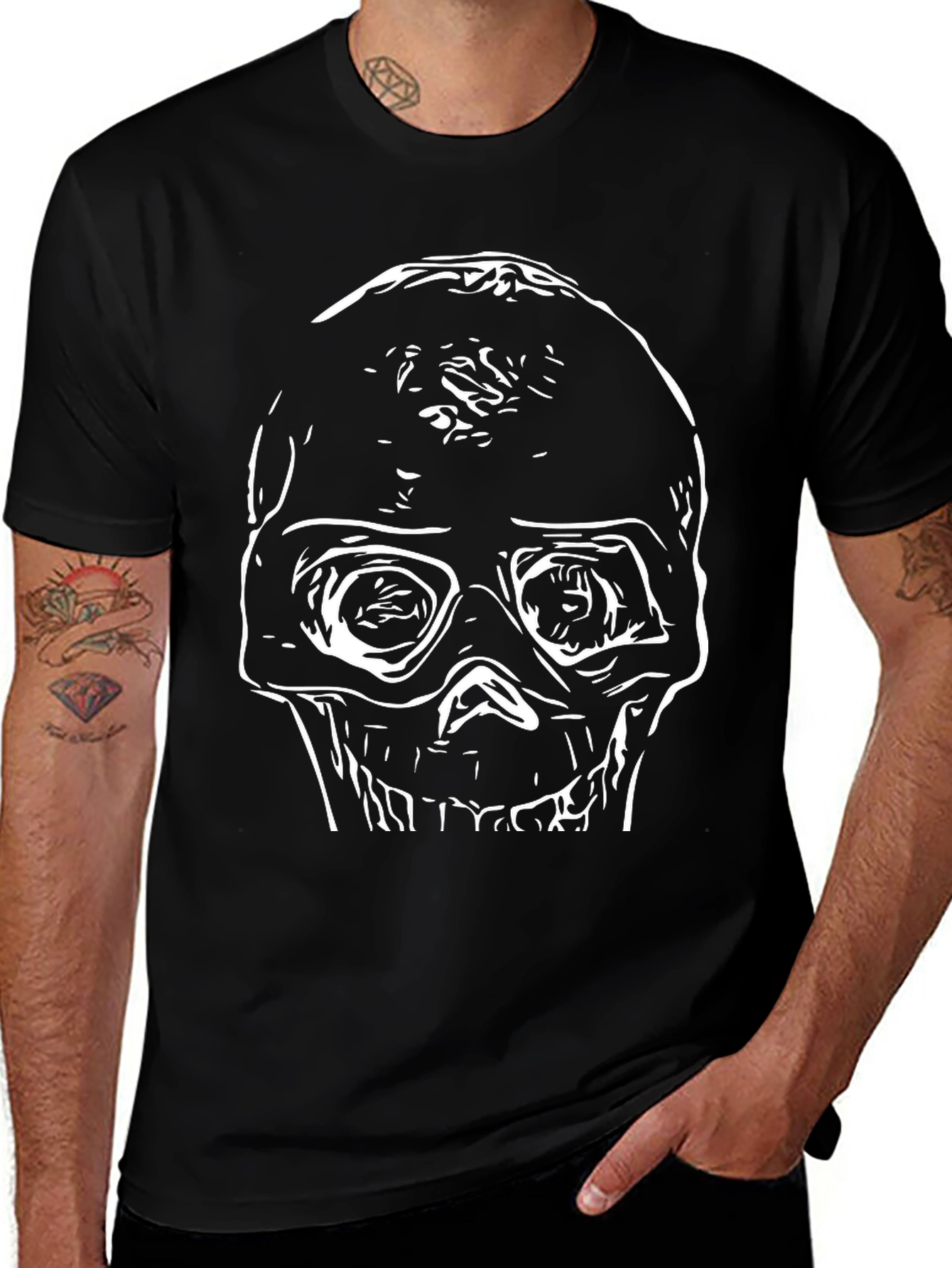 Skull Graphic Black T-Shirt - Edgy Style