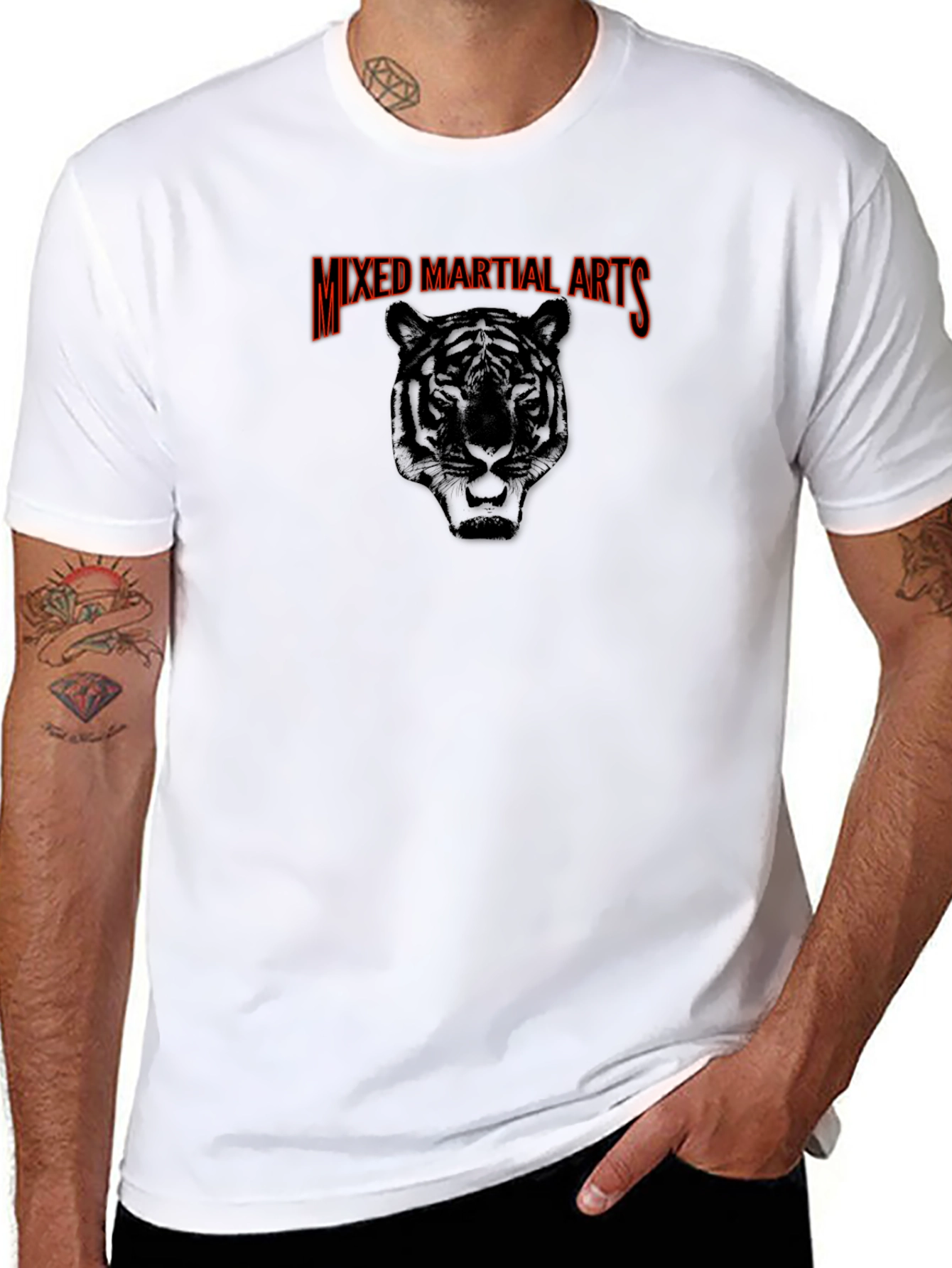 Mixed Martial Arts Tiger Graphic Tee - Black