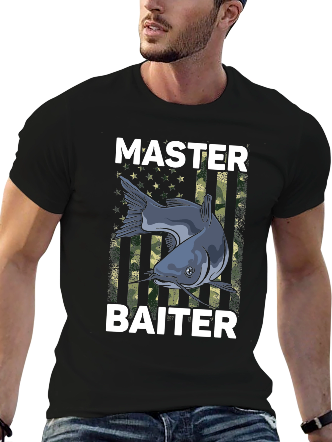 Master Baiter Fishing T-Shirt - Funny Catfish Design