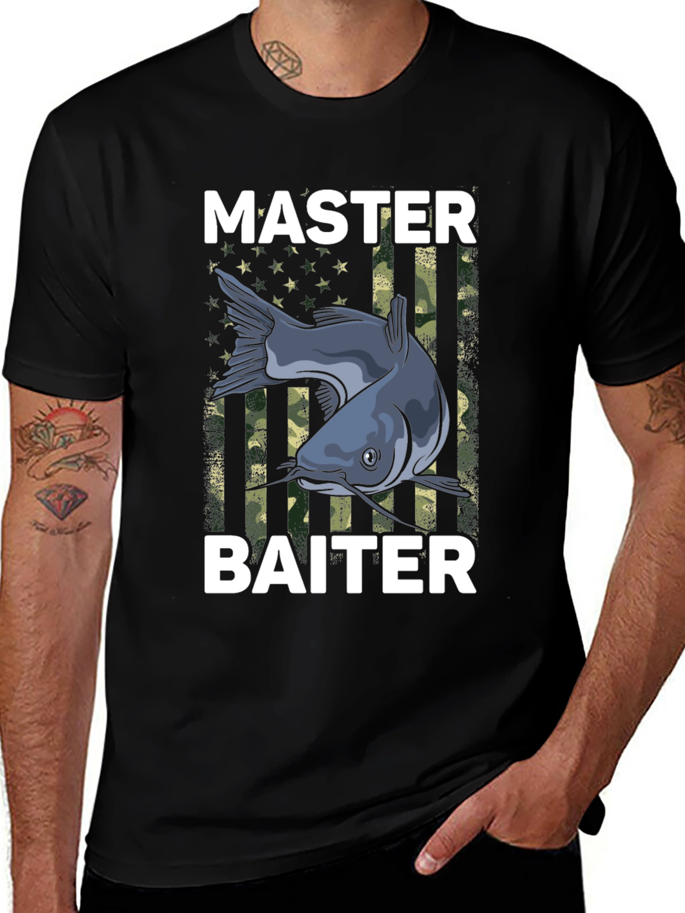 Master Baiter Fishing T-Shirt - Funny Catfish Design