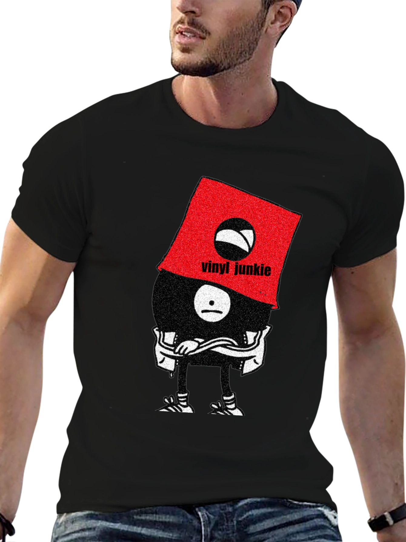 Vinyl Junkie Graphic Tee - Unique Music Lover T-Shirt