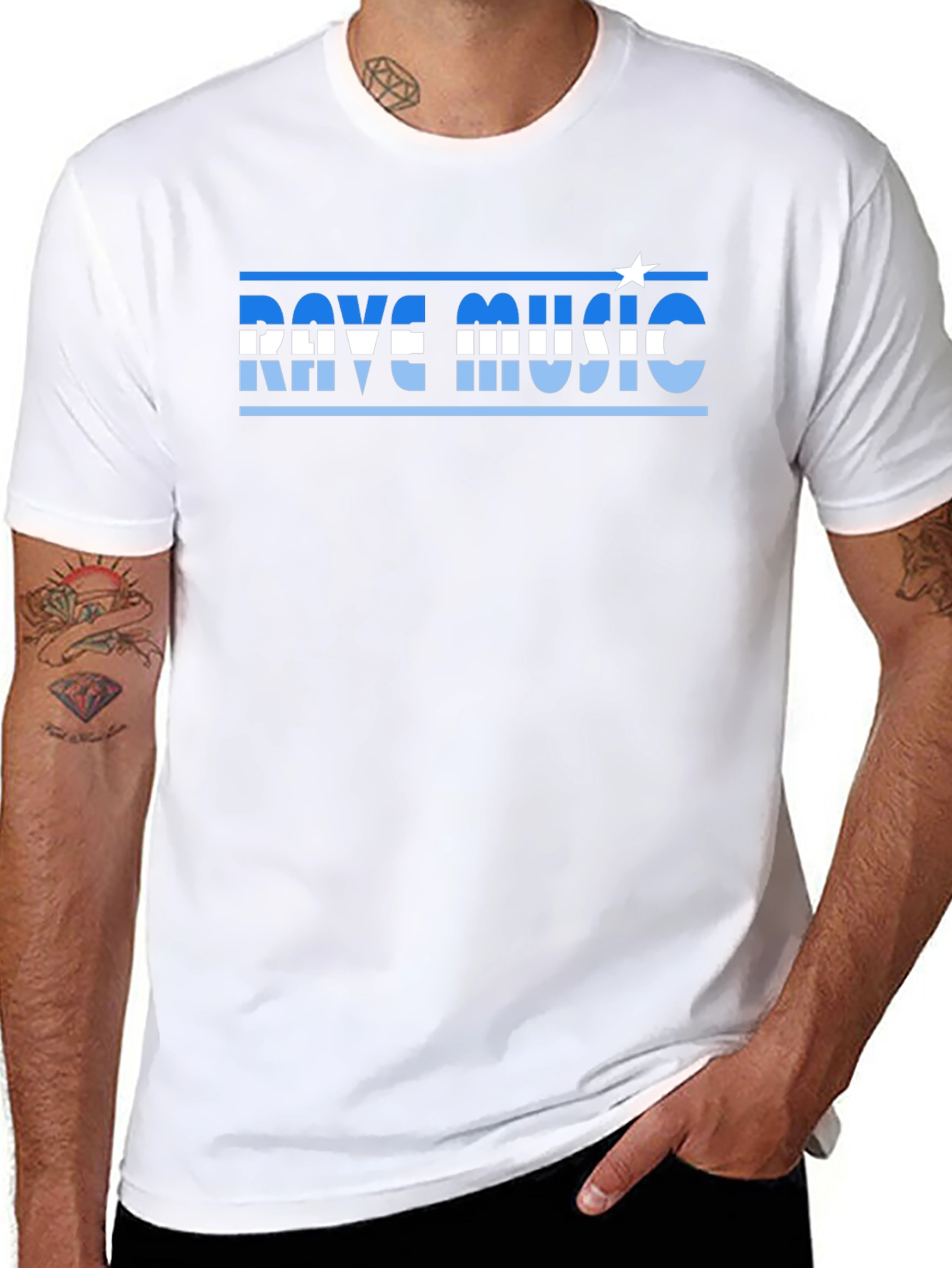 Rave Music Graphic Tee - Stylish Black Cotton T-Shirt