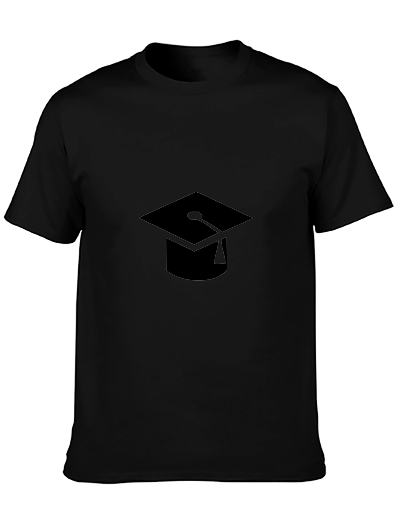 Graduation Cap Graphic Black T-Shirt