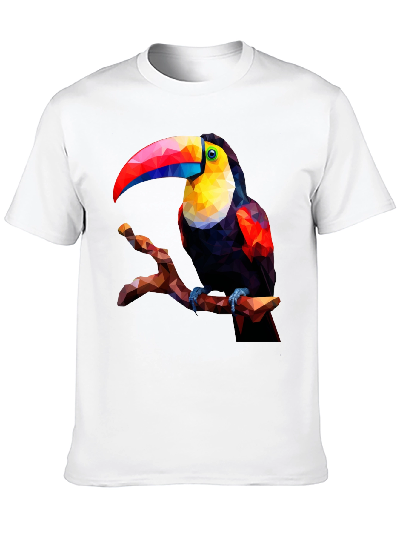 Geometric Toucan Graphic Tee - Black T-Shirt