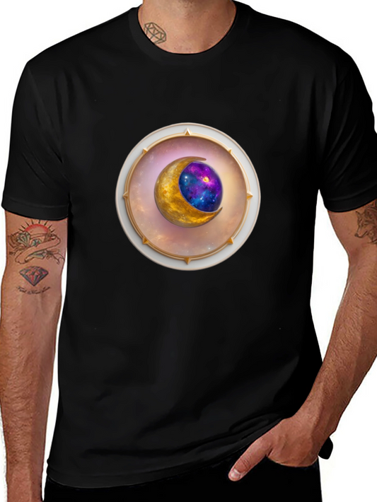 Celestial Moon Graphic Tee - Stylish Space Design