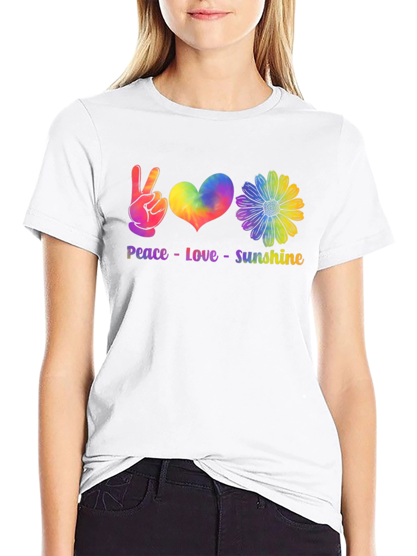 Peace Love Sunshine Tie Dye Graphic Tee