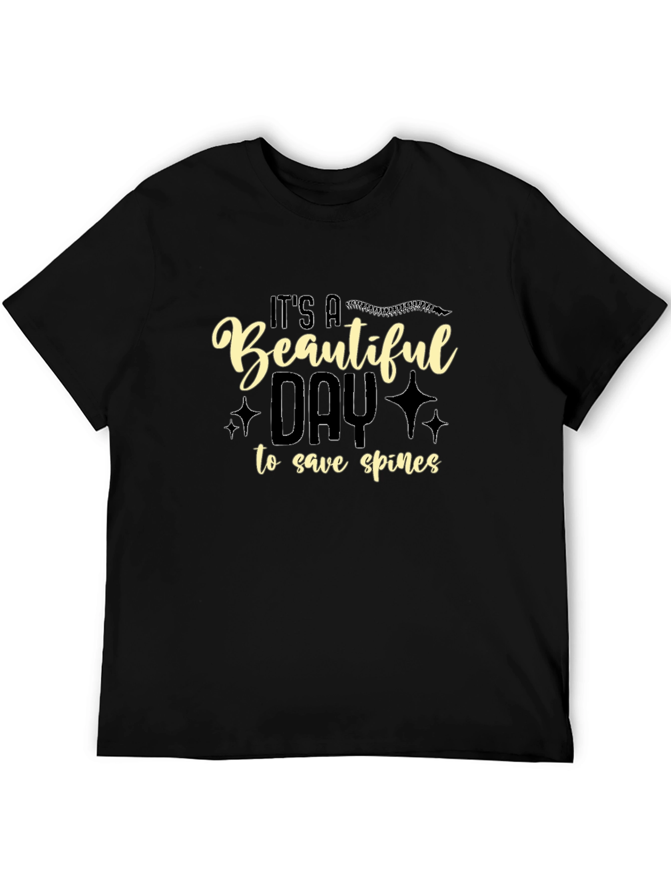 Beautiful Day to Save Spines Black Graphic T-Shirt
