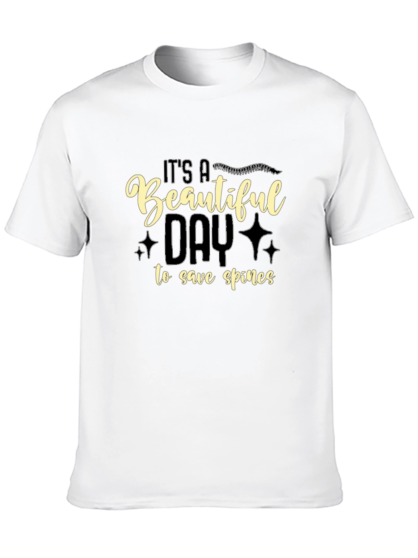Beautiful Day to Save Spines Black Graphic T-Shirt