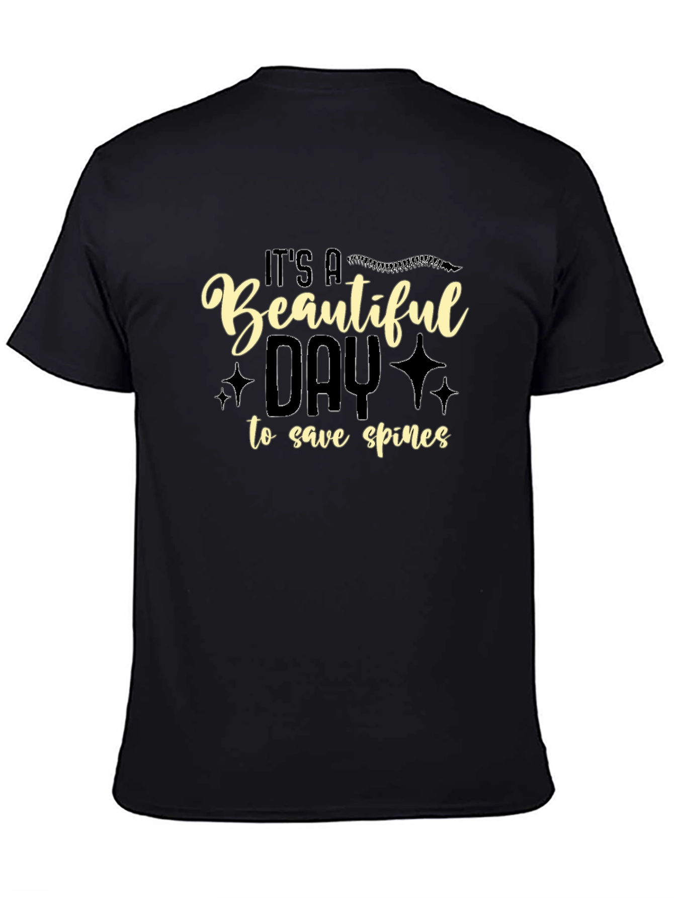 Beautiful Day to Save Spines Black Graphic T-Shirt