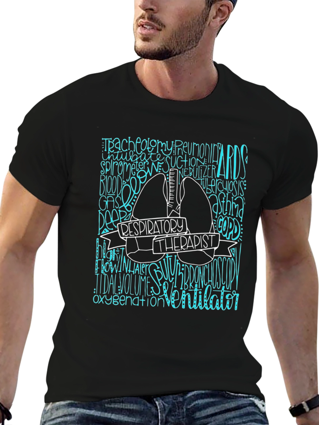 Respiratory Therapist Graphic Tee - Black