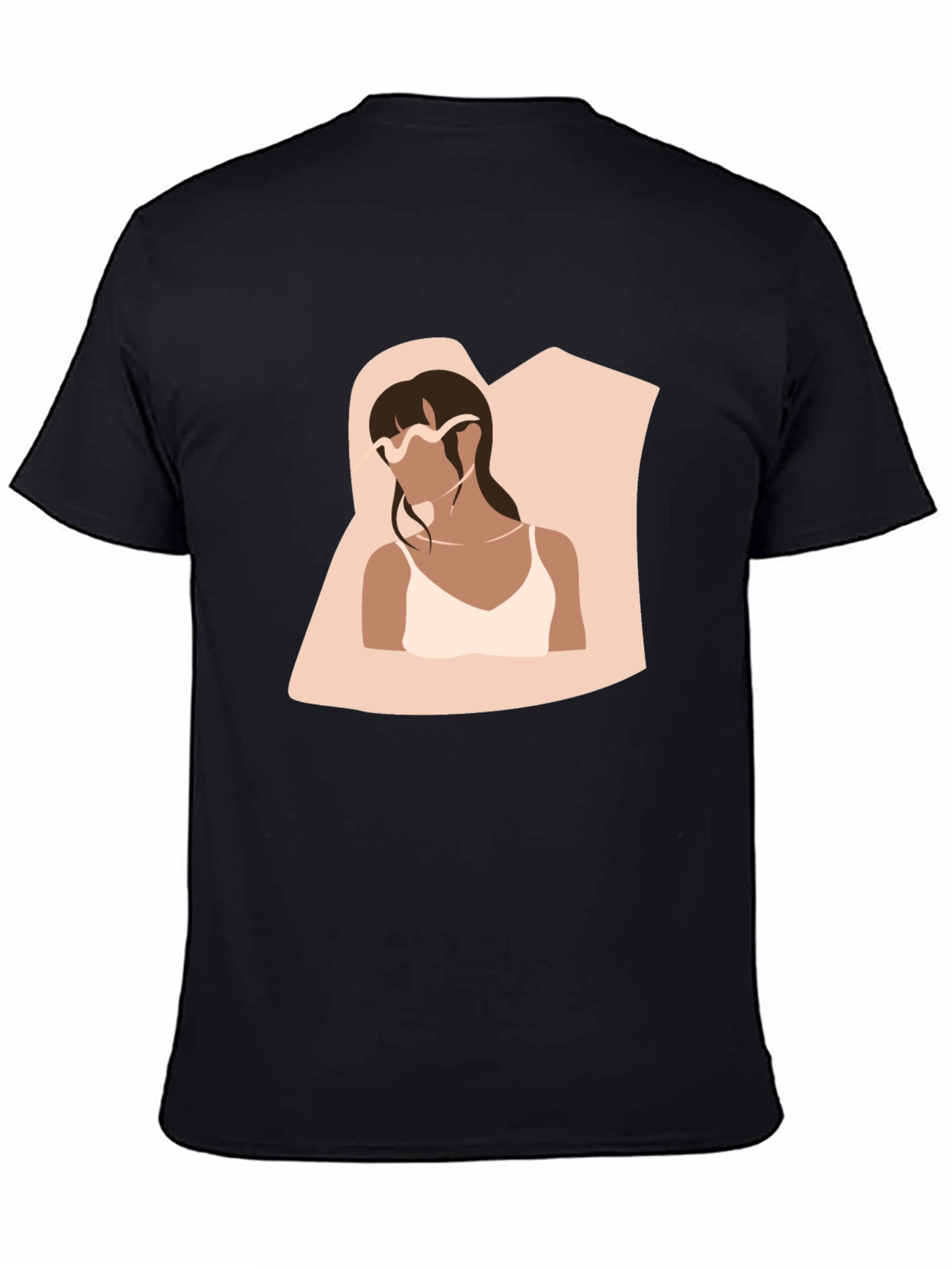 Minimalist Woman Portrait Black T-Shirt