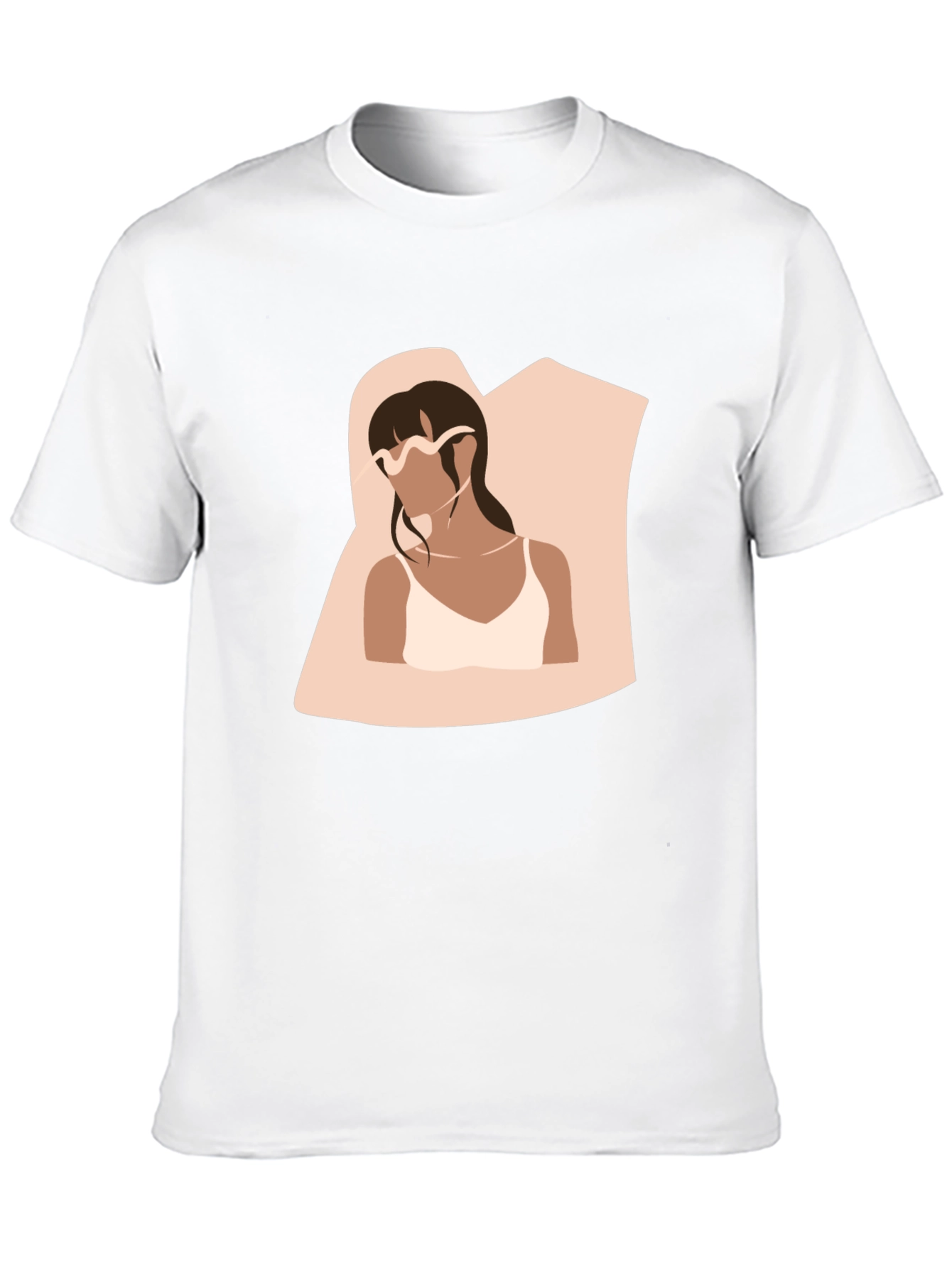Minimalist Woman Portrait Black T-Shirt