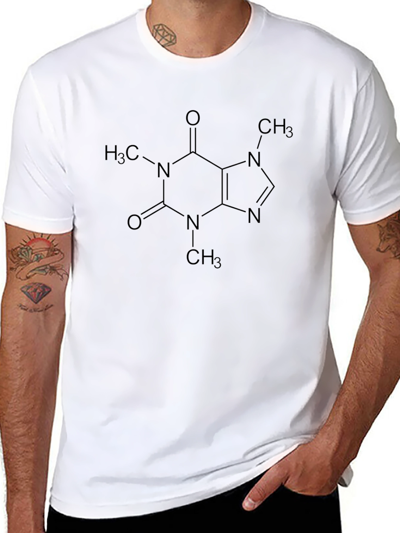 Caffeine Molecule Graphic T-Shirt