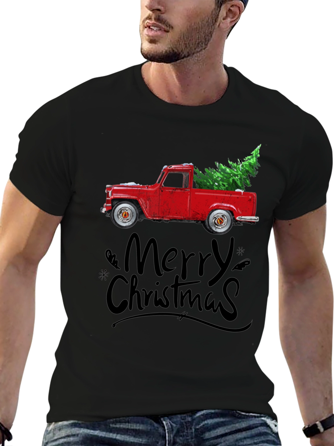 Merry Christmas Truck Graphic Tee