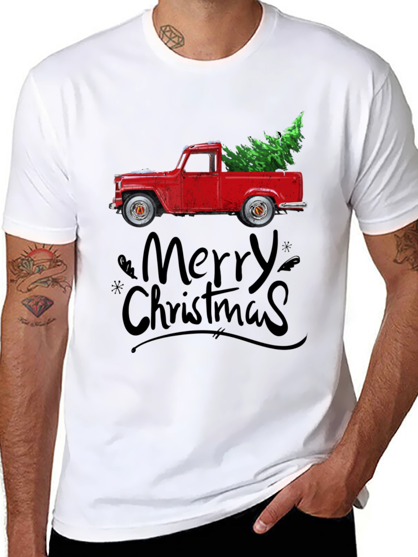 Merry Christmas Truck Graphic Tee