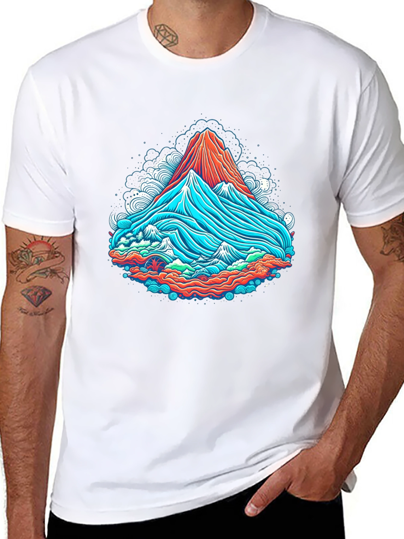 Vibrant Mountain Graphic Tee - Cool Casual Style