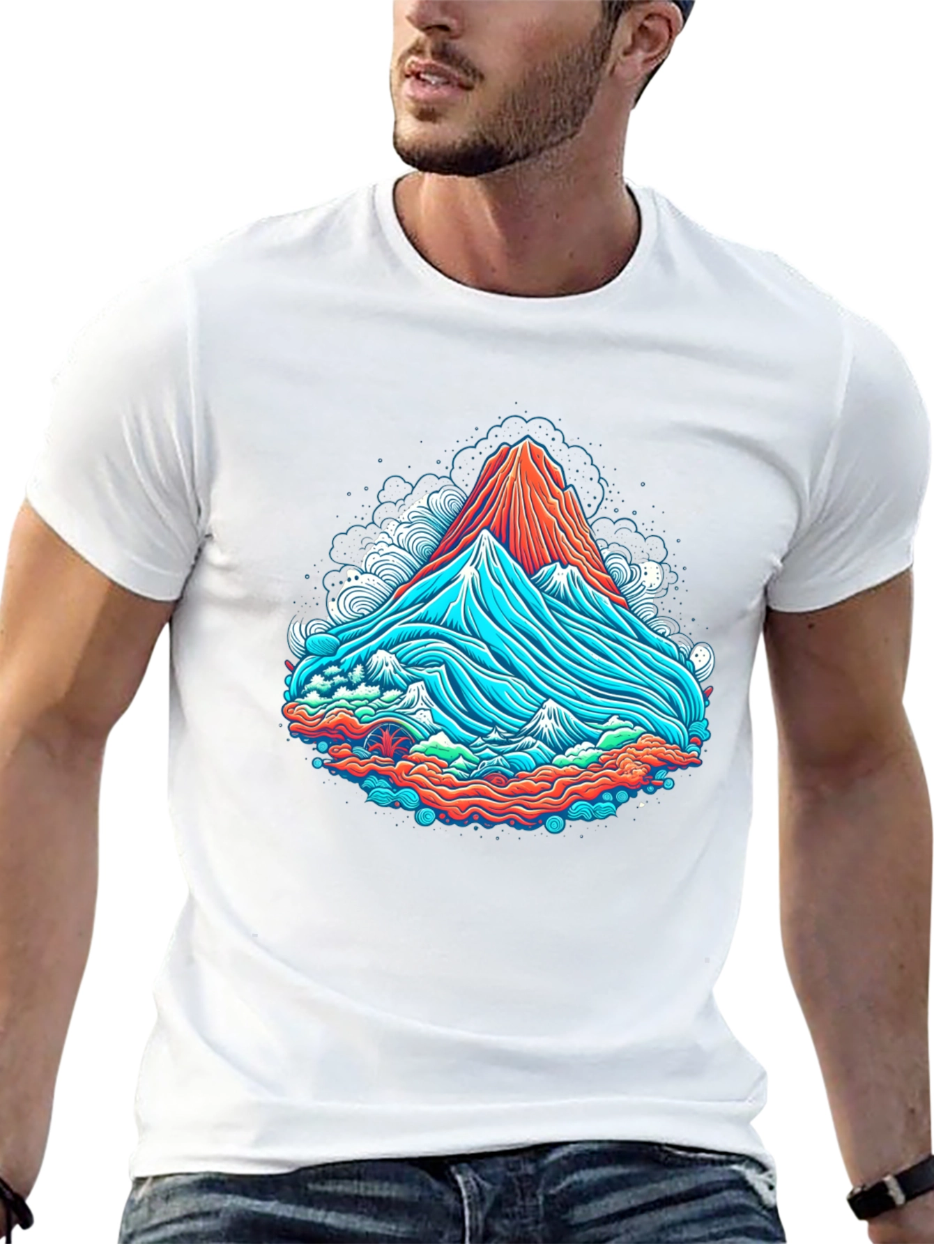 Vibrant Mountain Graphic Tee - Cool Casual Style