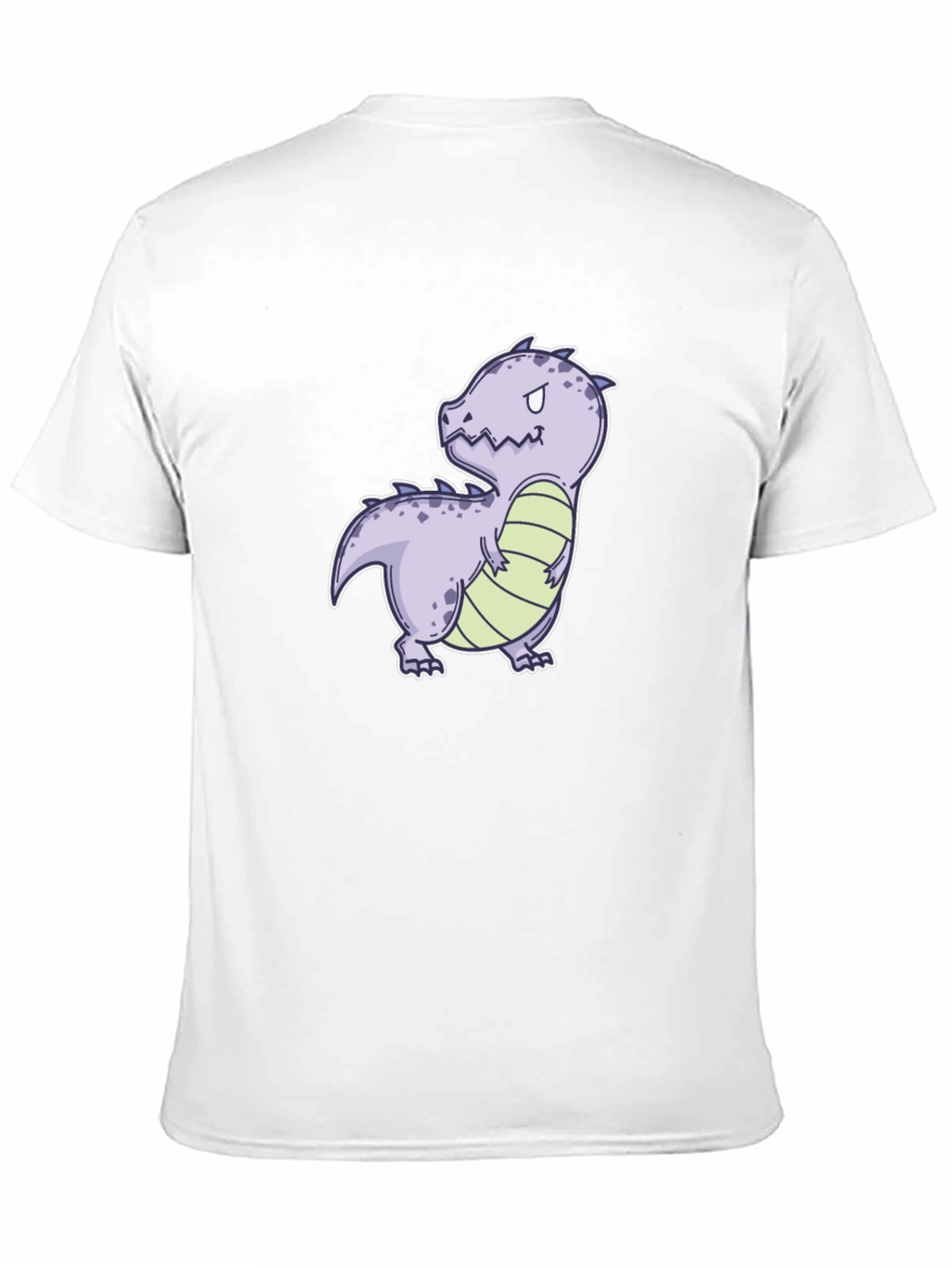 Cartoon Dinosaur Graphic Tee - Black Cotton Comfort