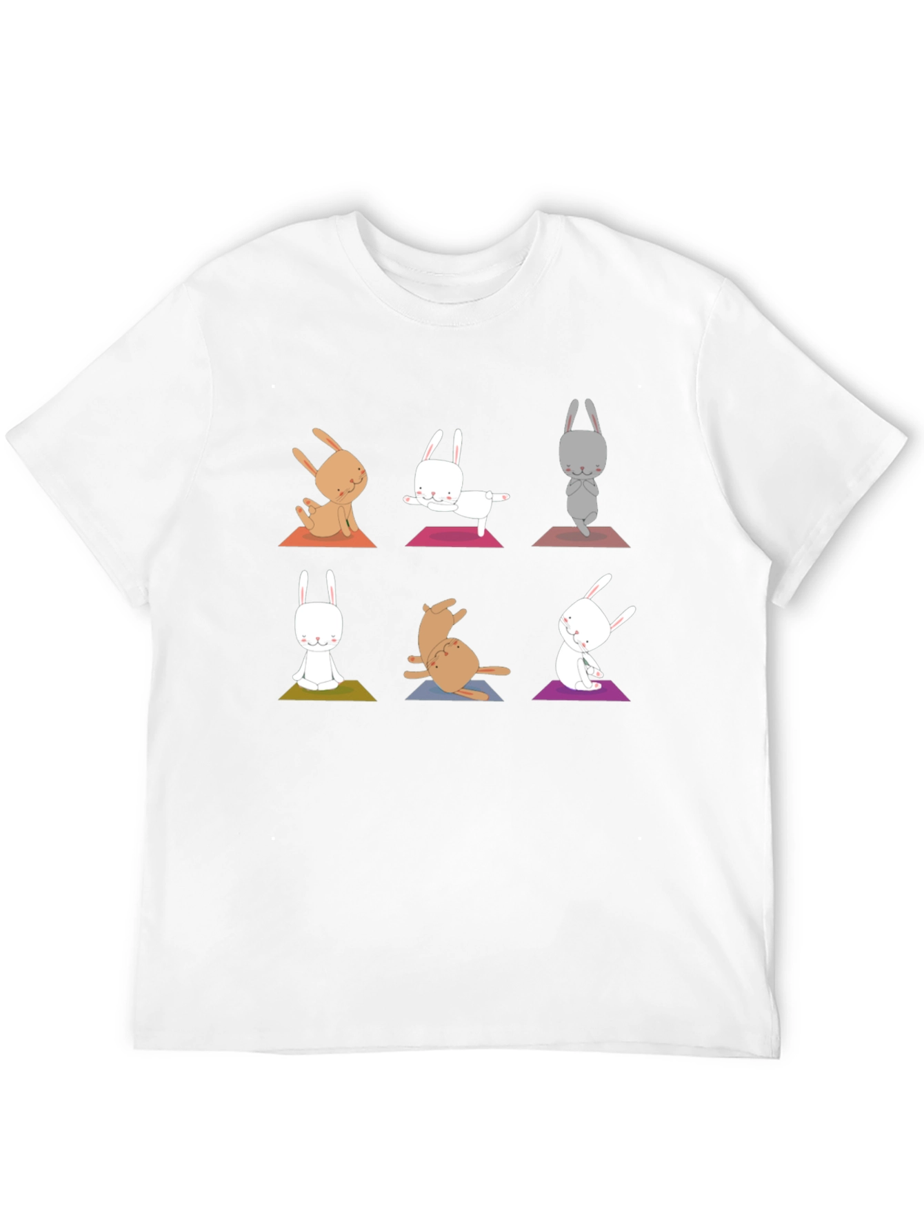 Yoga Bunny Graphic Tee - Black Cotton Blend