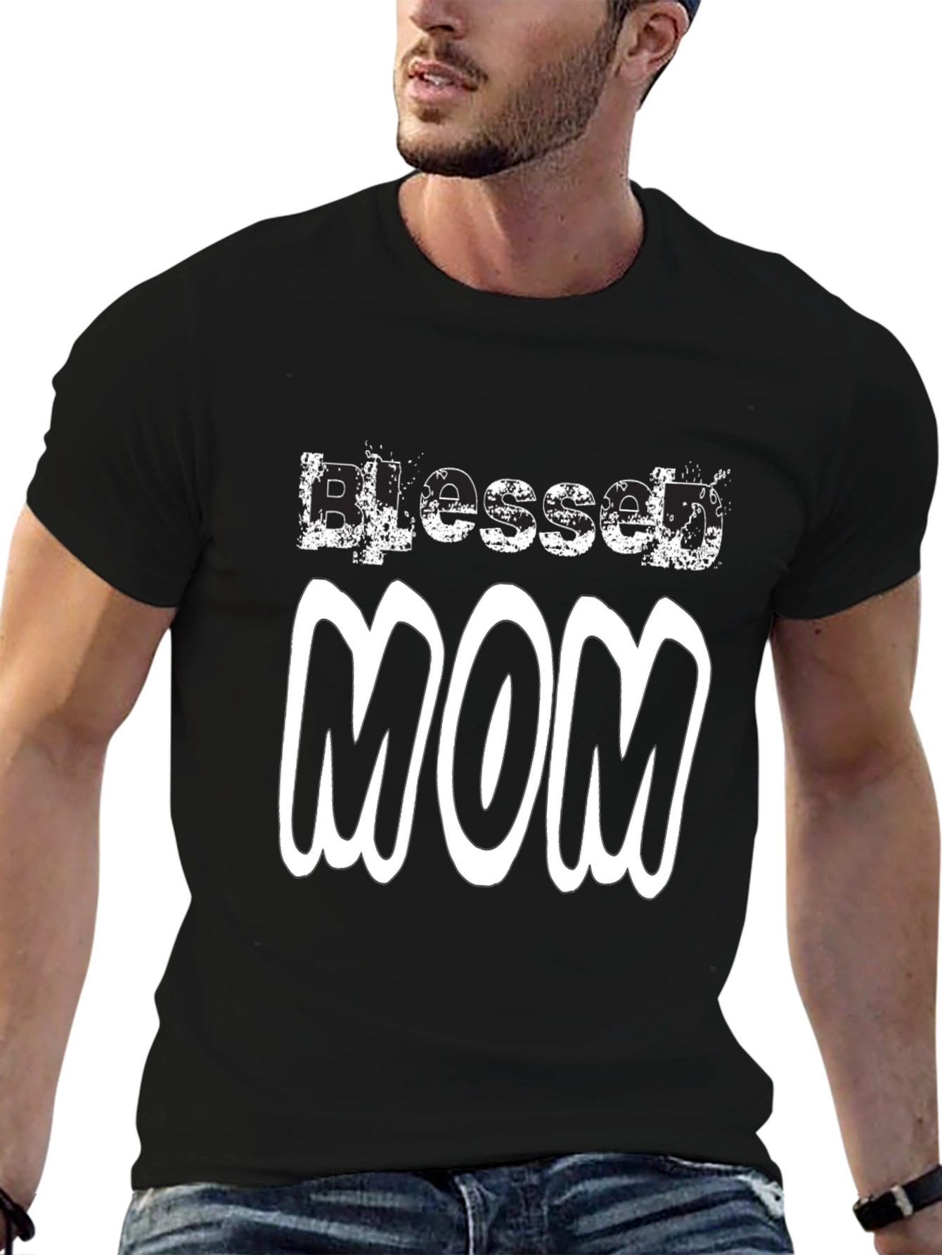 Blessed Mom Black T-Shirt - Gift for Mothers