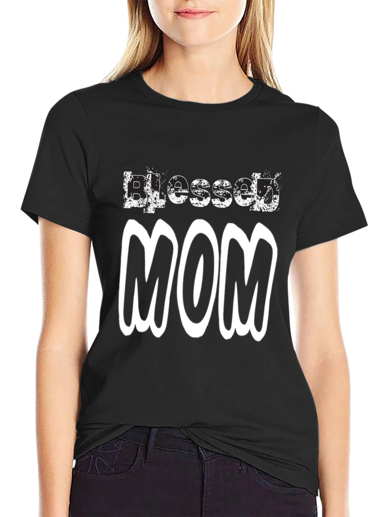 Blessed Mom Black T-Shirt - Gift for Mothers