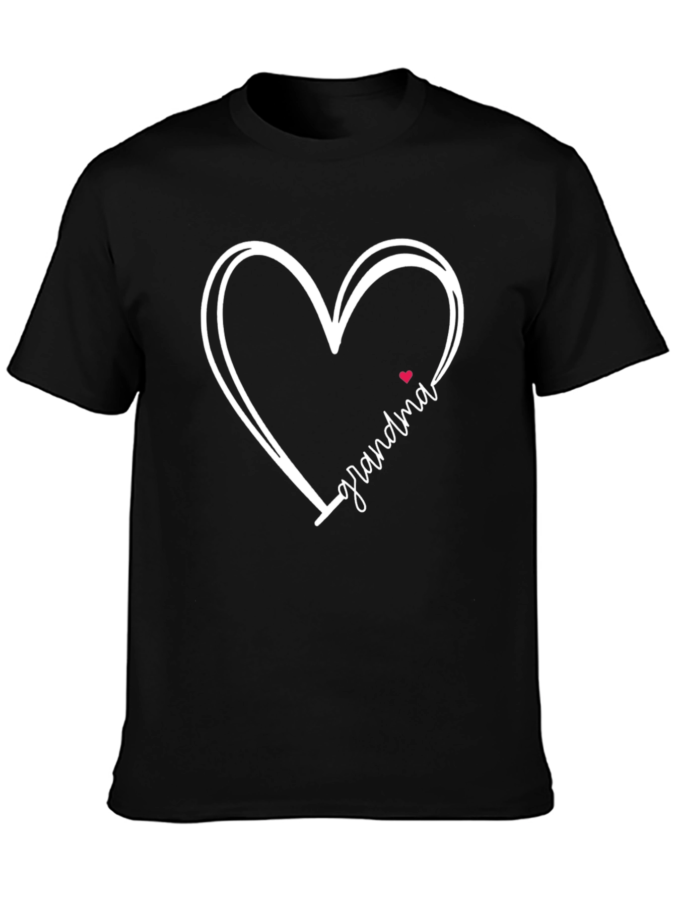 Grandma Heart Graphic Tee - Black