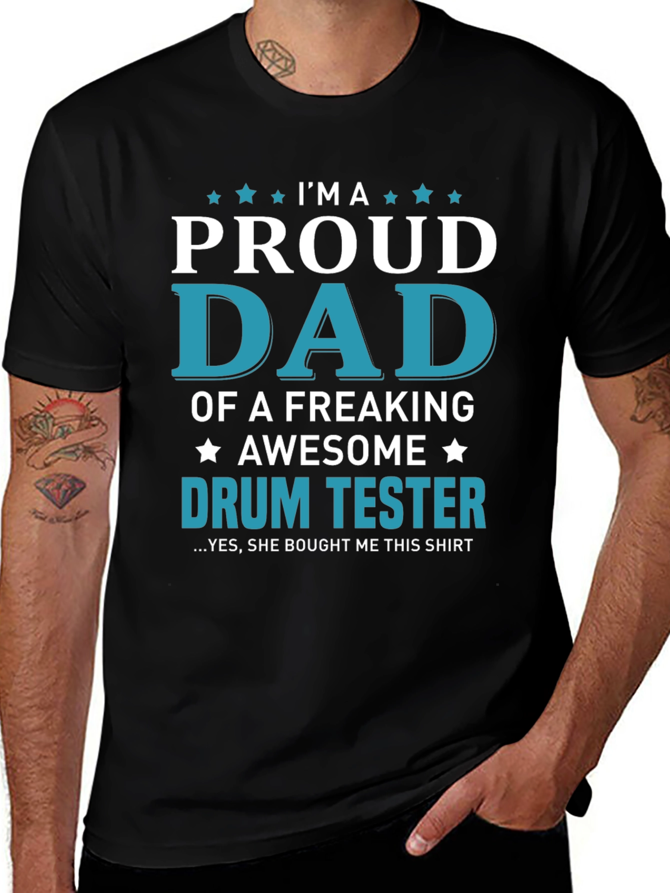 Proud Dad Drum Tester Graphic T-Shirt
