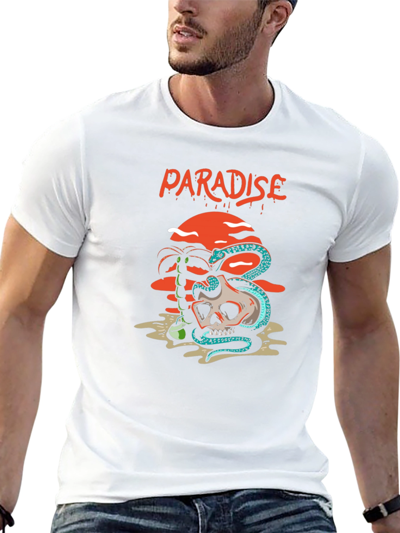 Paradise Skull & Snake Graphic Tee