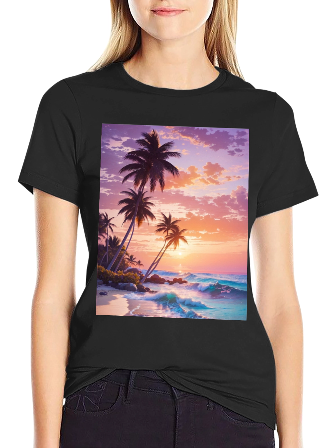 Sunset Palm Tree Graphic Tee