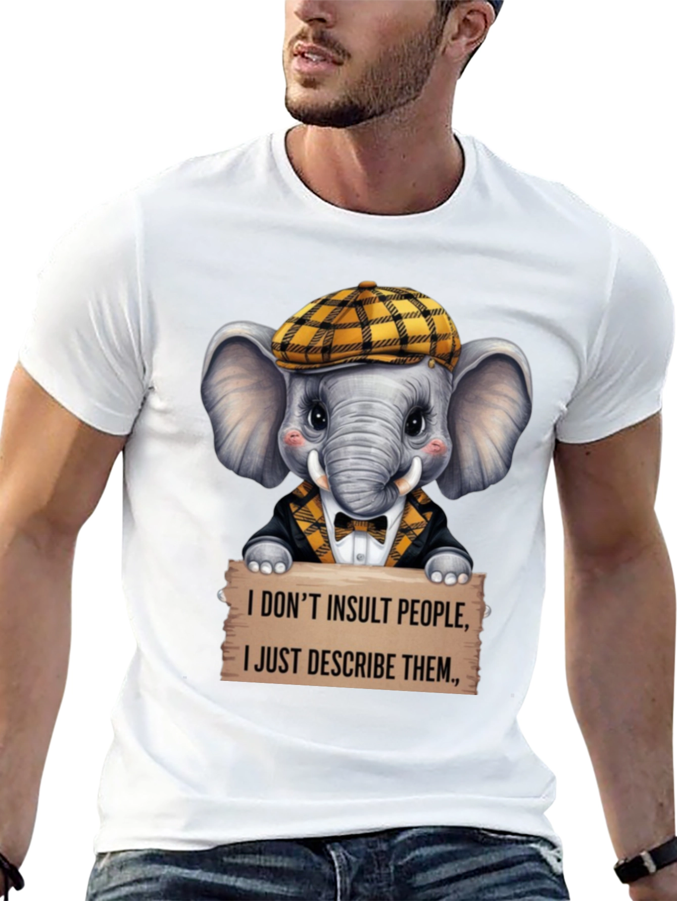 Funny Elephant T-Shirt: I Dont Insult I Describe