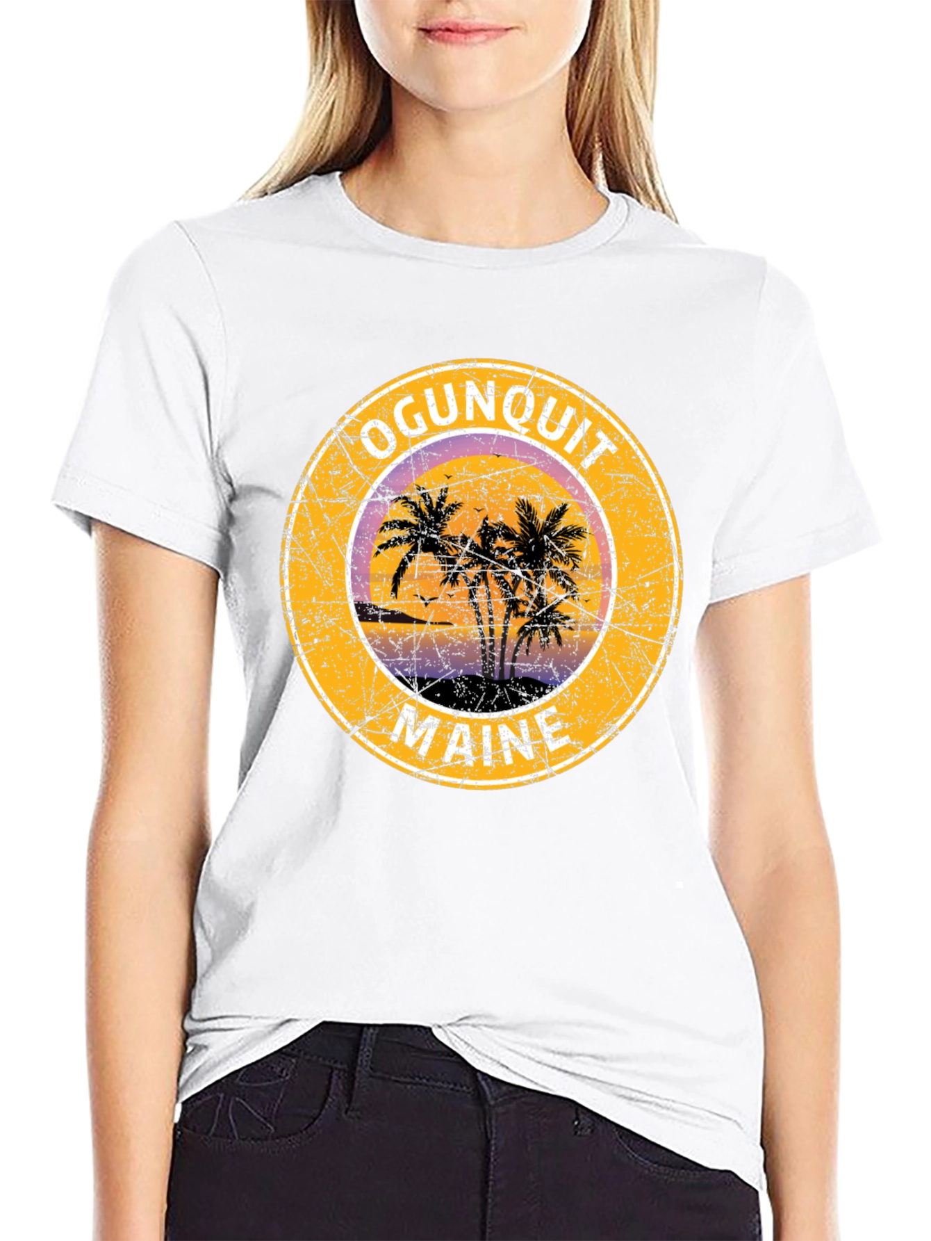 Ogunquit Maine Palm Tree Graphic T-Shirt