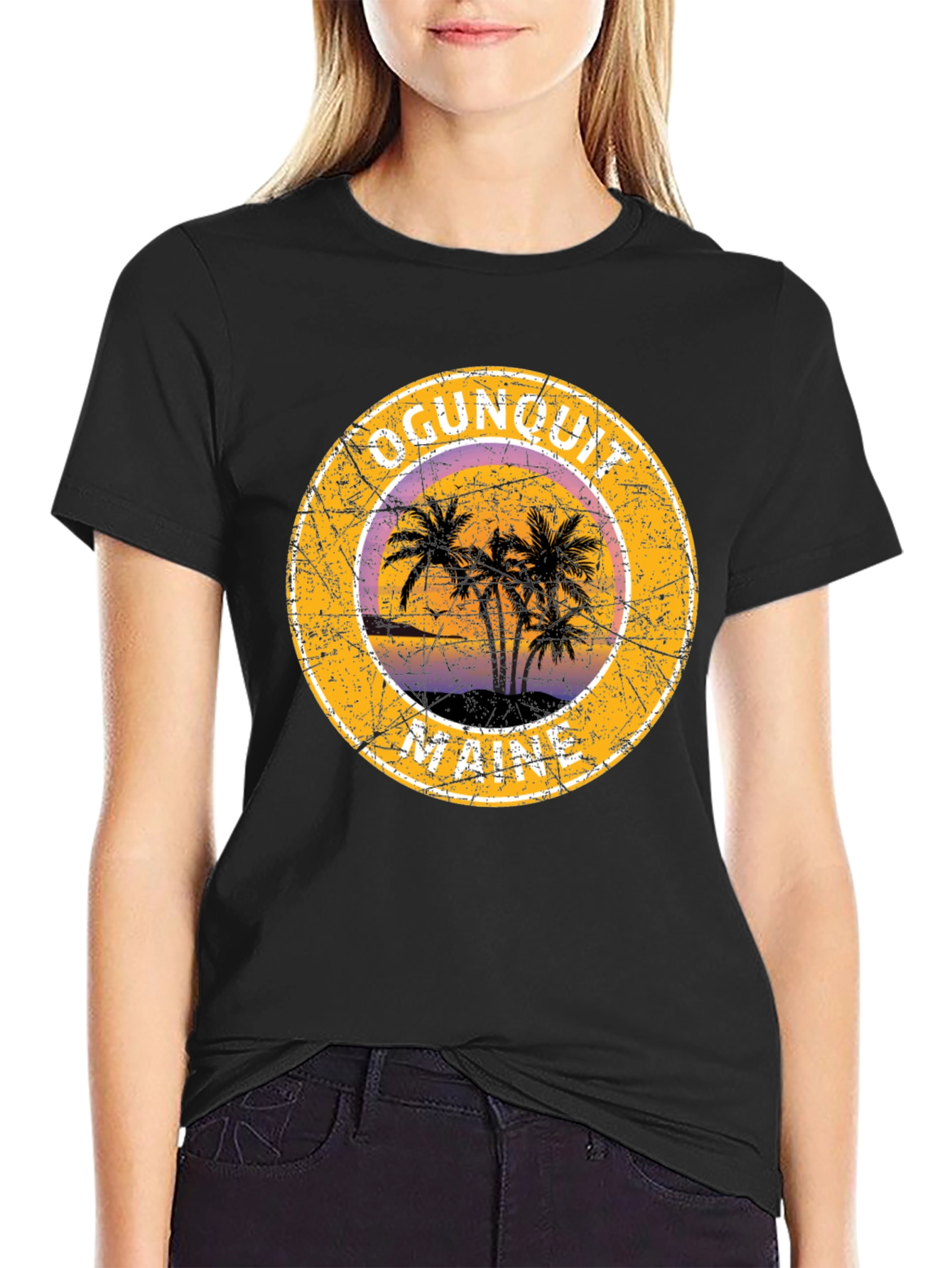 Ogunquit Maine Palm Tree Graphic T-Shirt