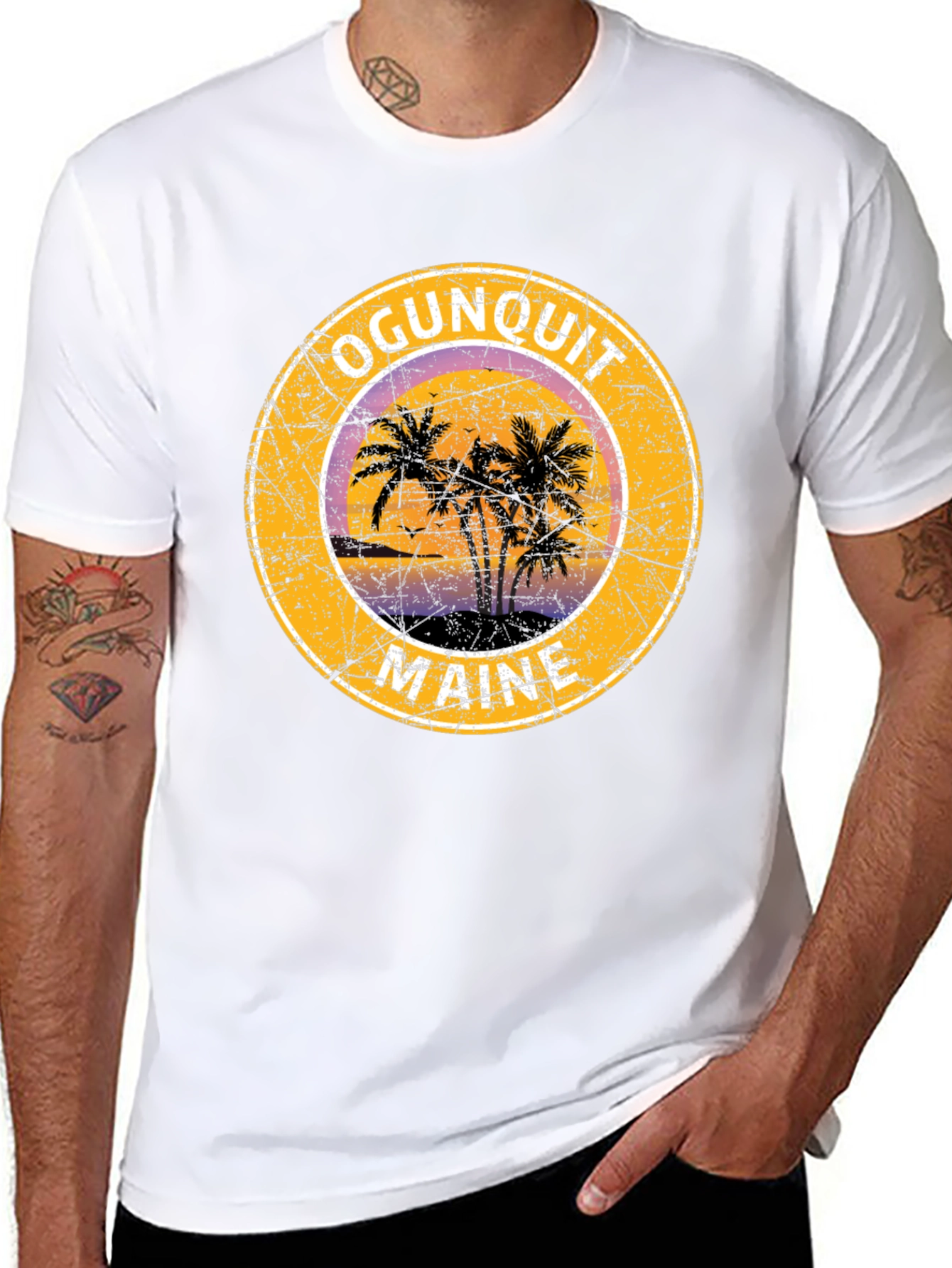 Ogunquit Maine Palm Tree Graphic T-Shirt