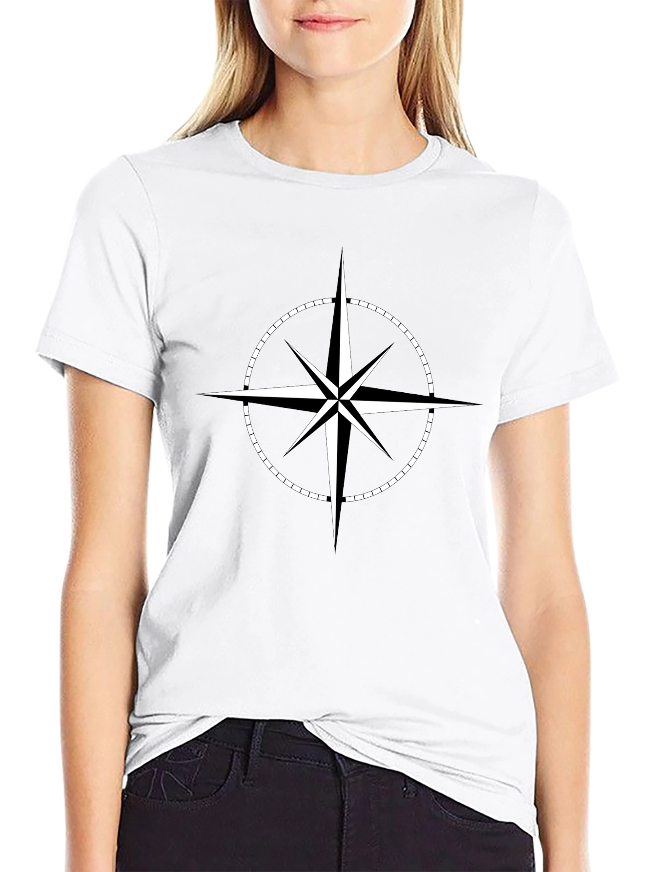 Compass Rose Graphic T-Shirt - Classic Black Tee