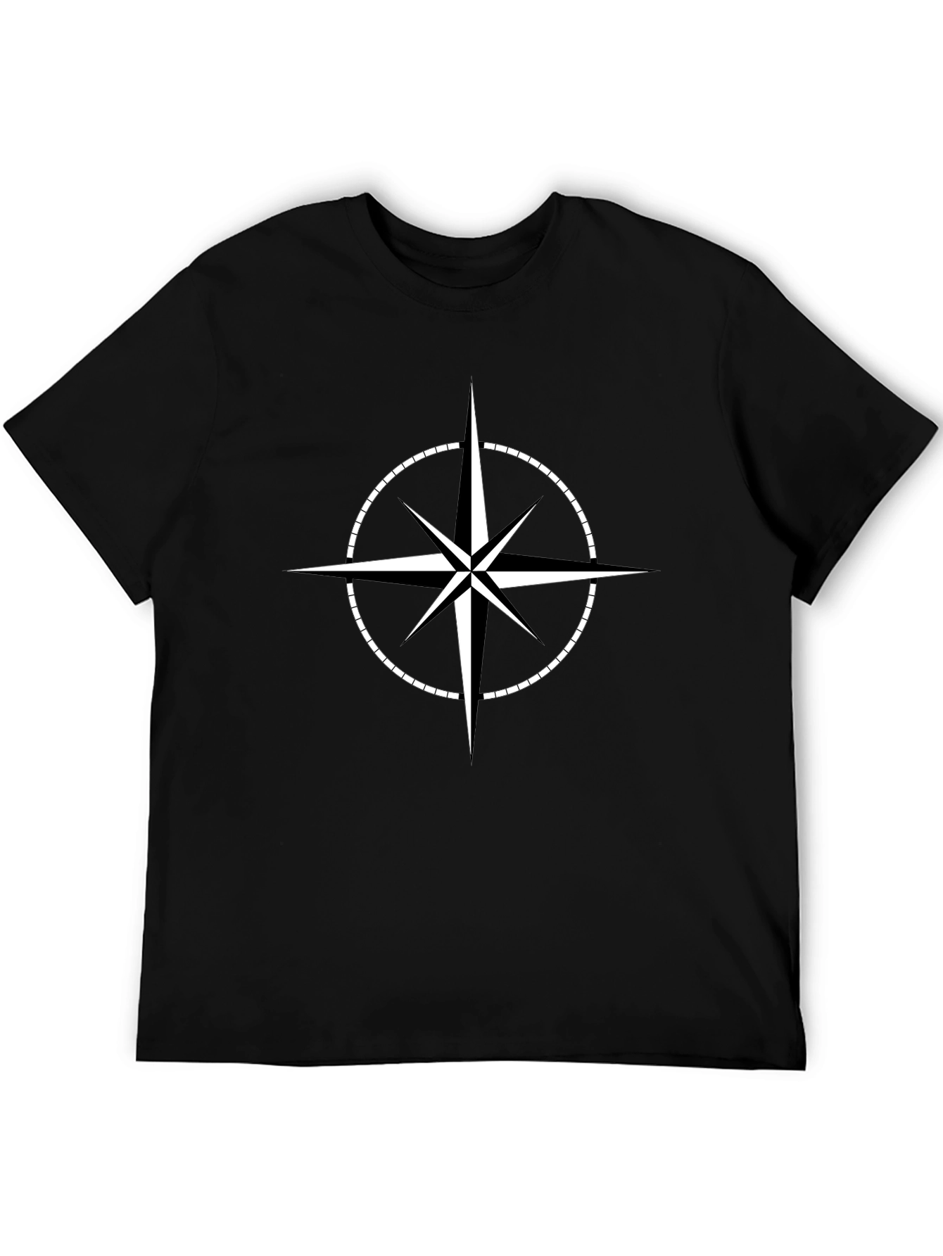 Compass Rose Graphic T-Shirt - Classic Black Tee