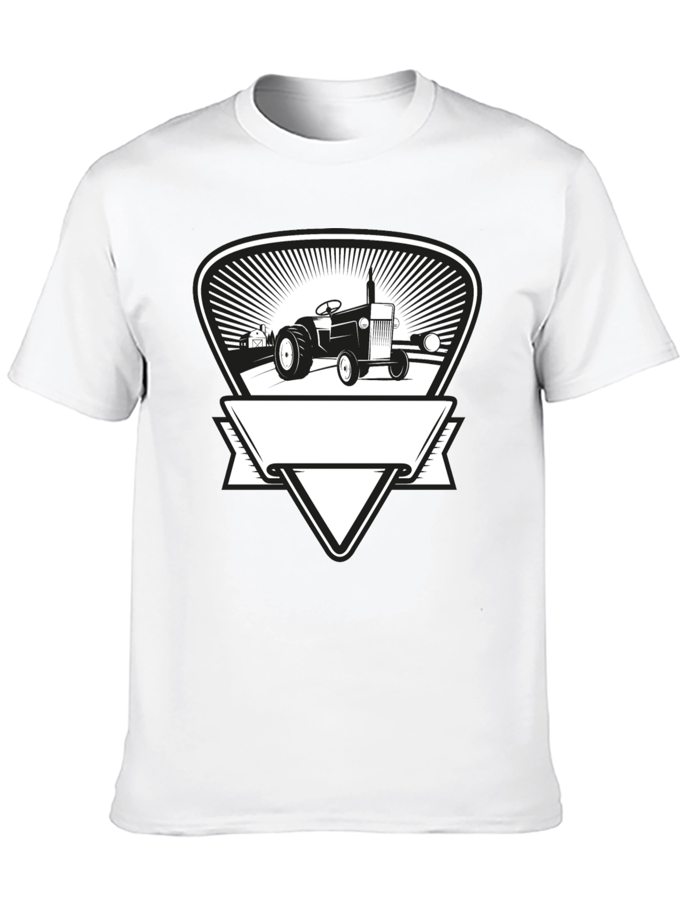 Tractor Graphic Tee - Black Cotton Farmer Style