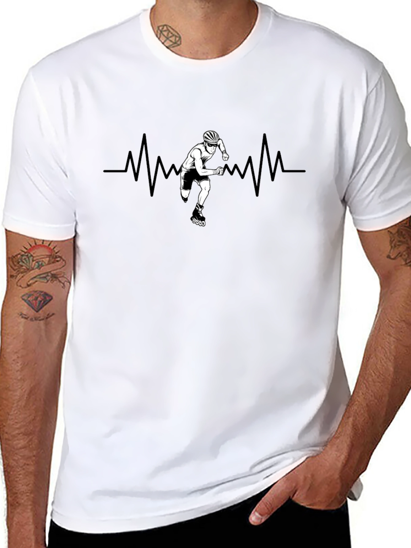 Inline Skate Heartbeat Black T-Shirt