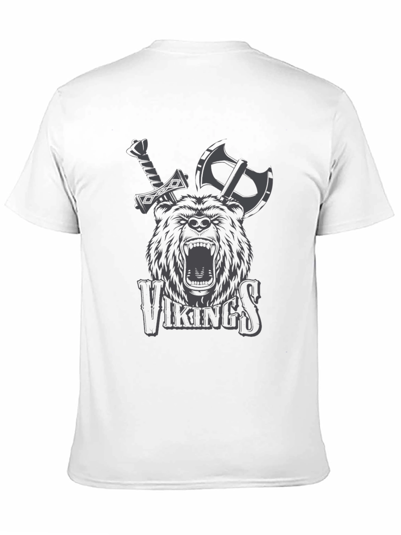 Vikings Bear Axe Sword Graphic T-Shirt